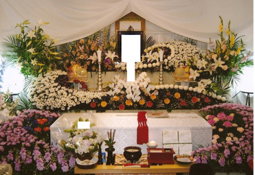 芦屋市の自宅葬施行事例　マンションの祭壇